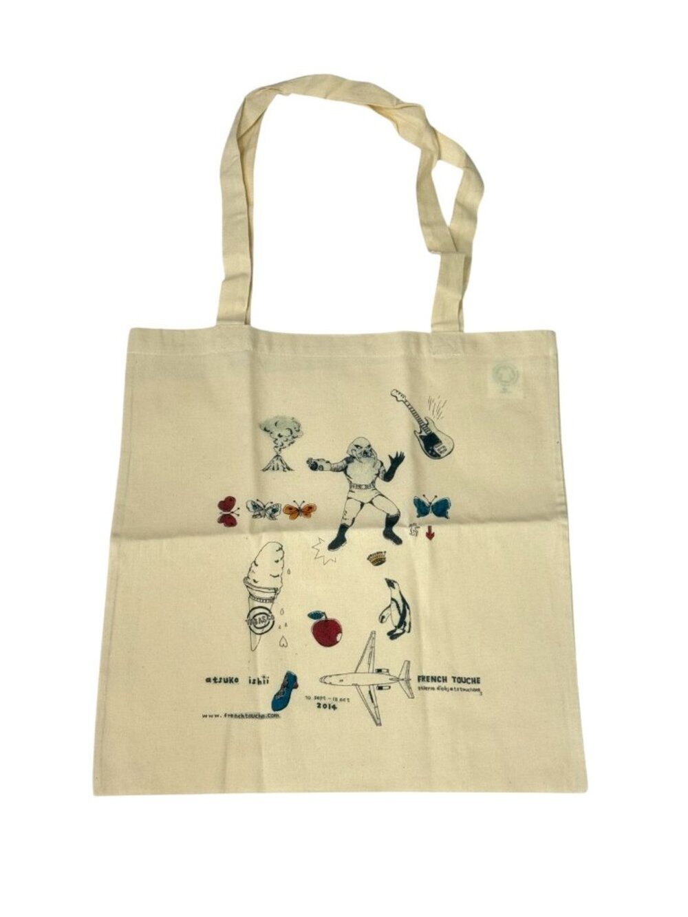 French Touche NWOT Canvas Tote Bag Atsuko Ishii 2014 Illustration Paris 15 x 16 - Picture 6 of 6